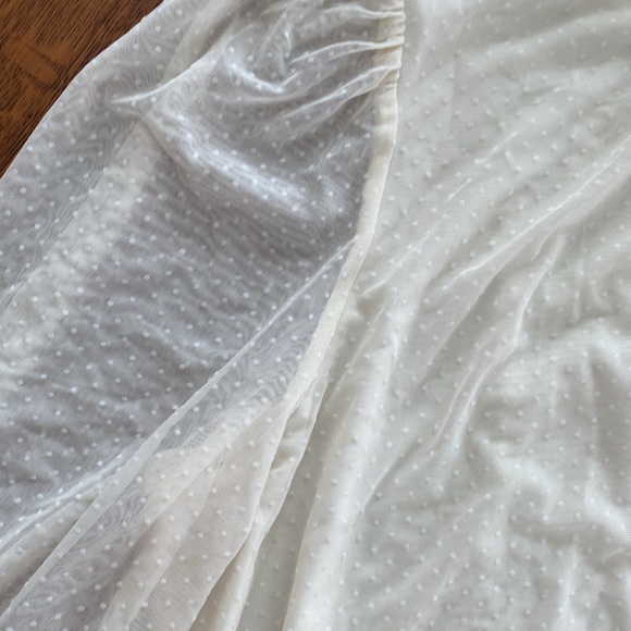 Cream sheer-lined dress/work blouse. Sz Large. NWT - Picture 3 of 6